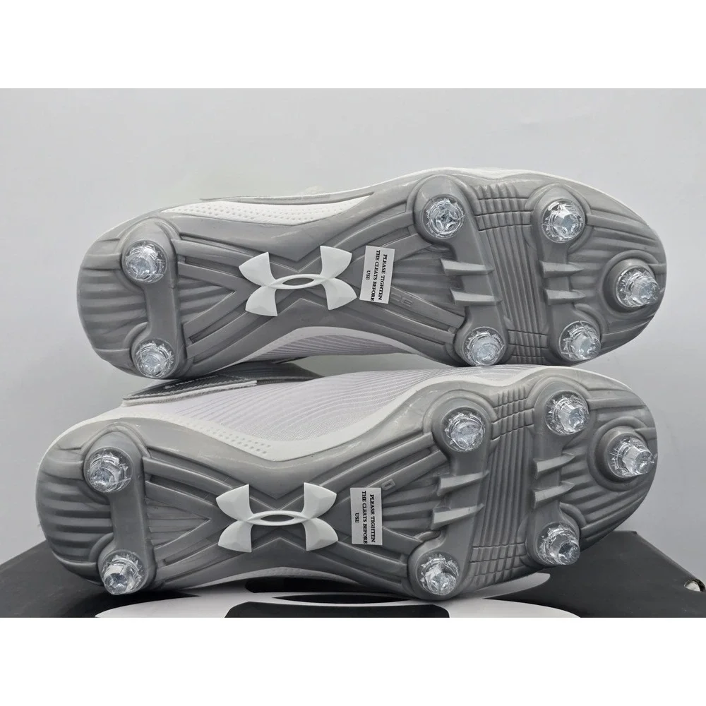 Under Armour Men's‎ UA Highlight Hammer D Football Cleat White/Metallic Sz 8 M
